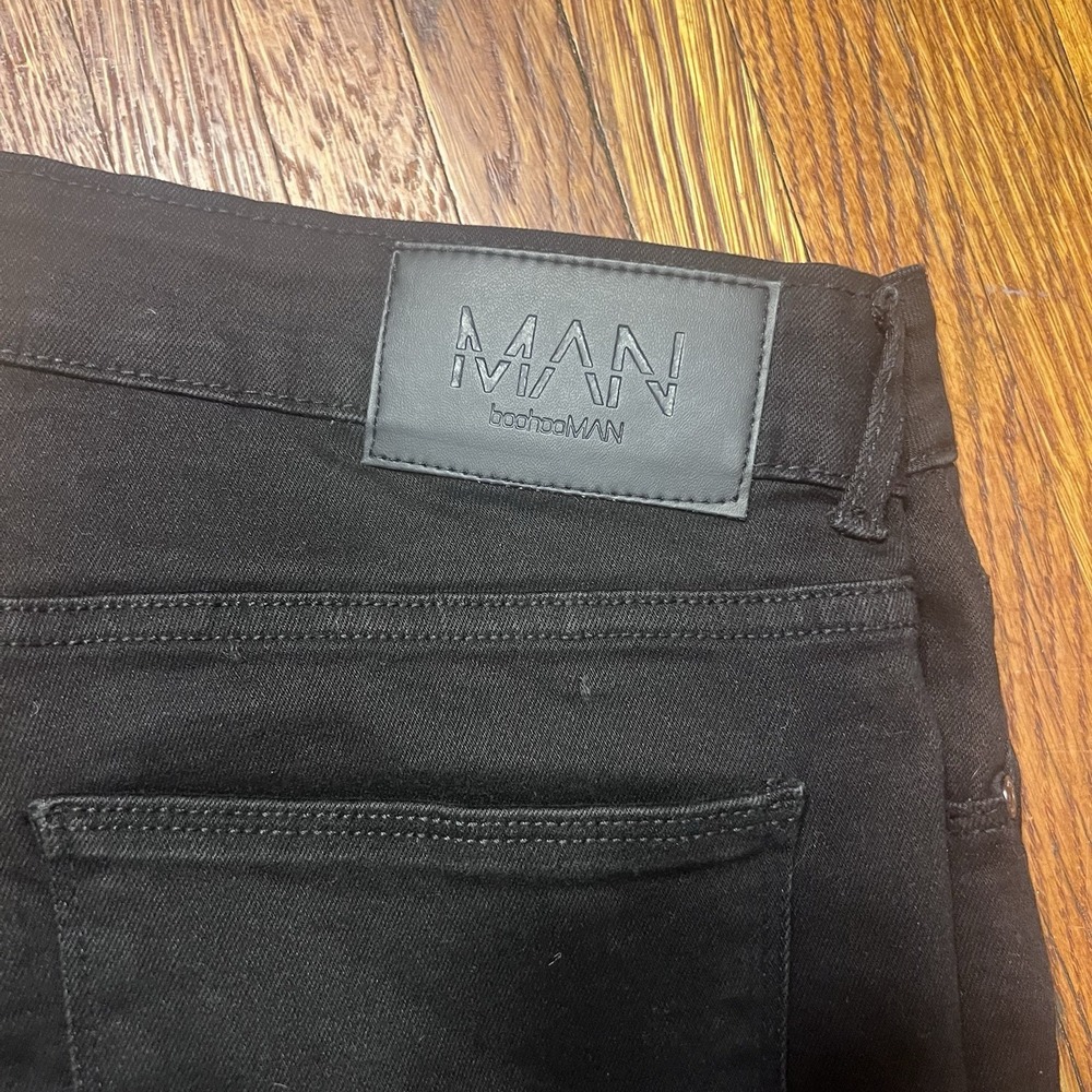 BoohooMAN Black Skinny Jeans Stretch Denim Pants Men's Size 34x33 - Picture 10 of 10